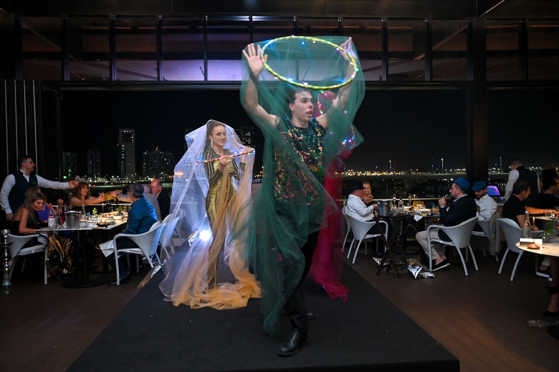 Dance performance at a fine dining restaurant in Abu Dhabi